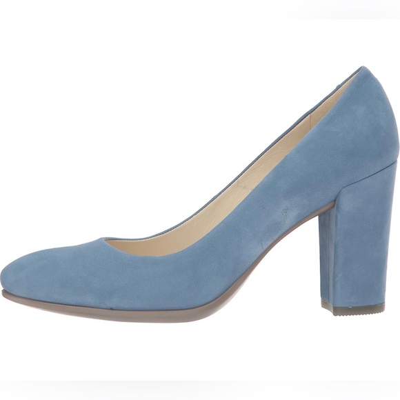 Ecco Shape 75 Block Heel Leather Retro Blue Almond Toe Slip On EU 41 US … - Picture 7 of 10